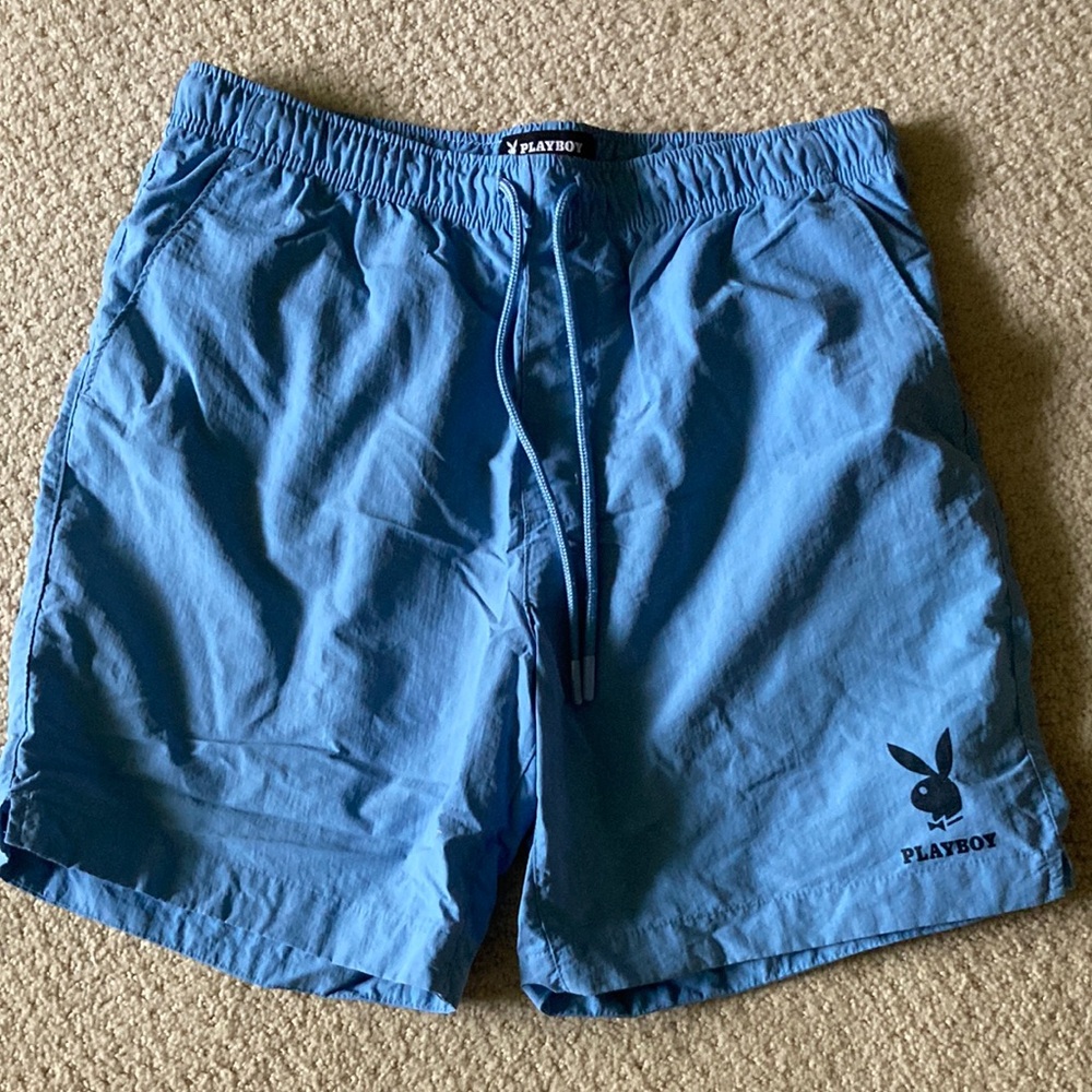 Men’s Playboy Blue Swim Shorts with Drawstring Size M